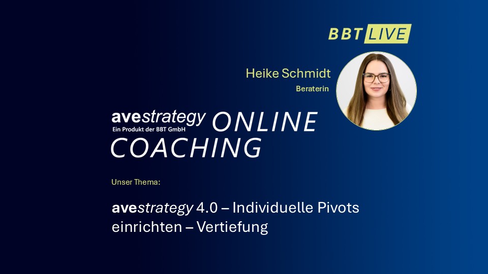 18. Juni 2026 ONLINECOACHING: Individuelle Pivots einrichten Vertiefung (Hinweis: Voraussetzung ist eine gültige Lizenz)
